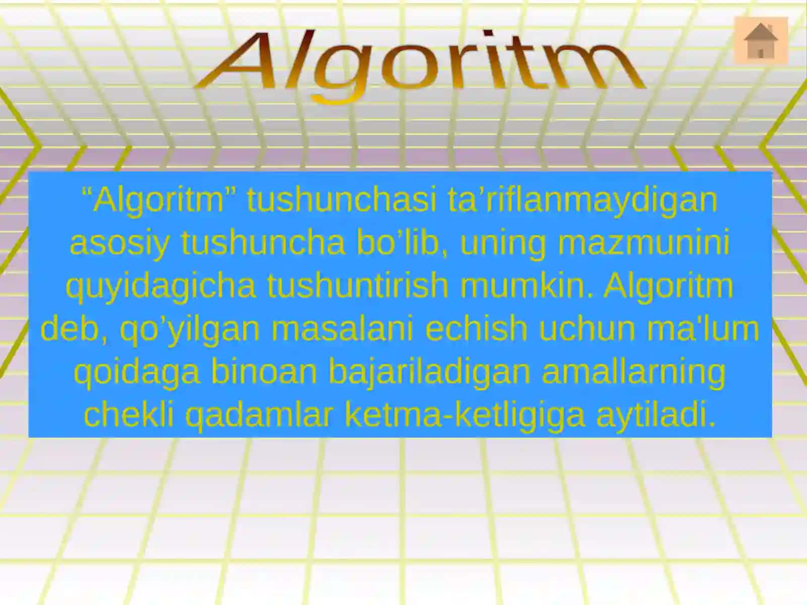 Algoritm turlari, xossalari, berilish usullari 2