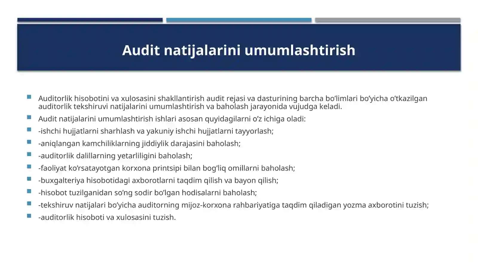 Auditda Boshqa Auditorlarning Ishi Natijalaridan Foydalanish 2