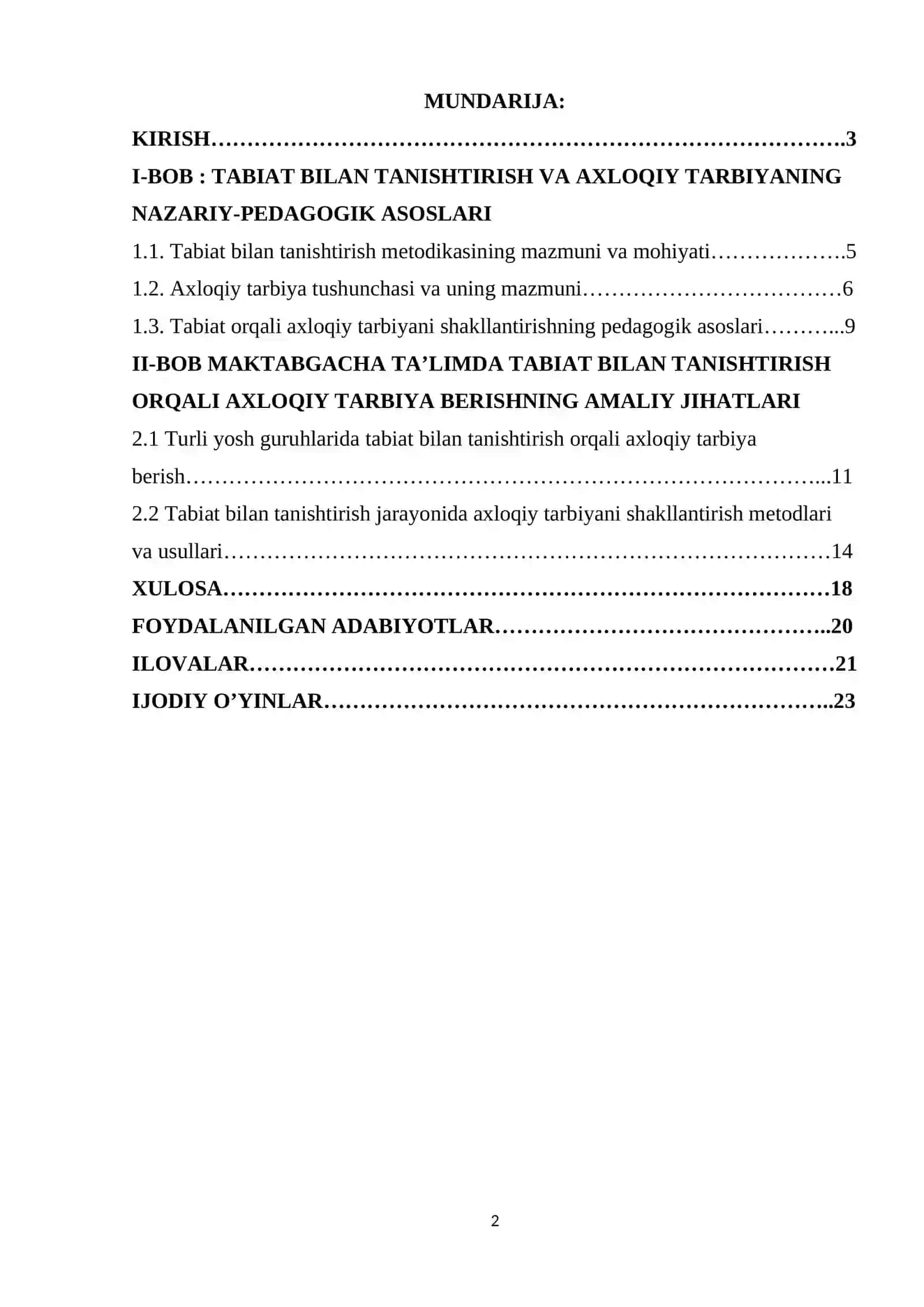 Tabiat bilan tanishtirish metodikasi 2