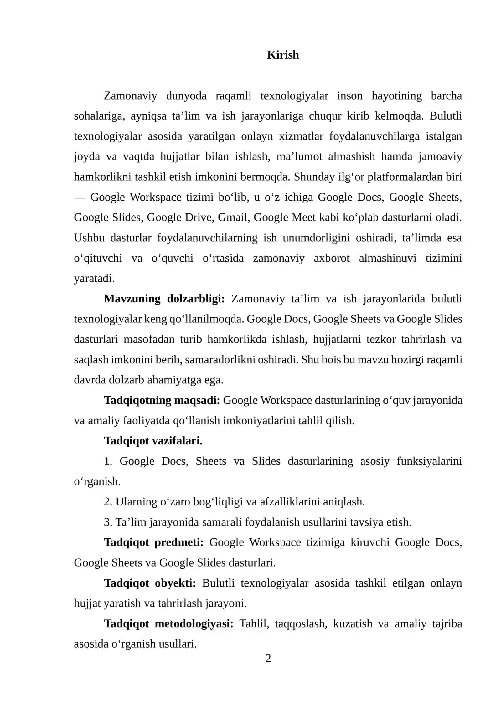 Google Docs, Google Sheets va Google Slides 2