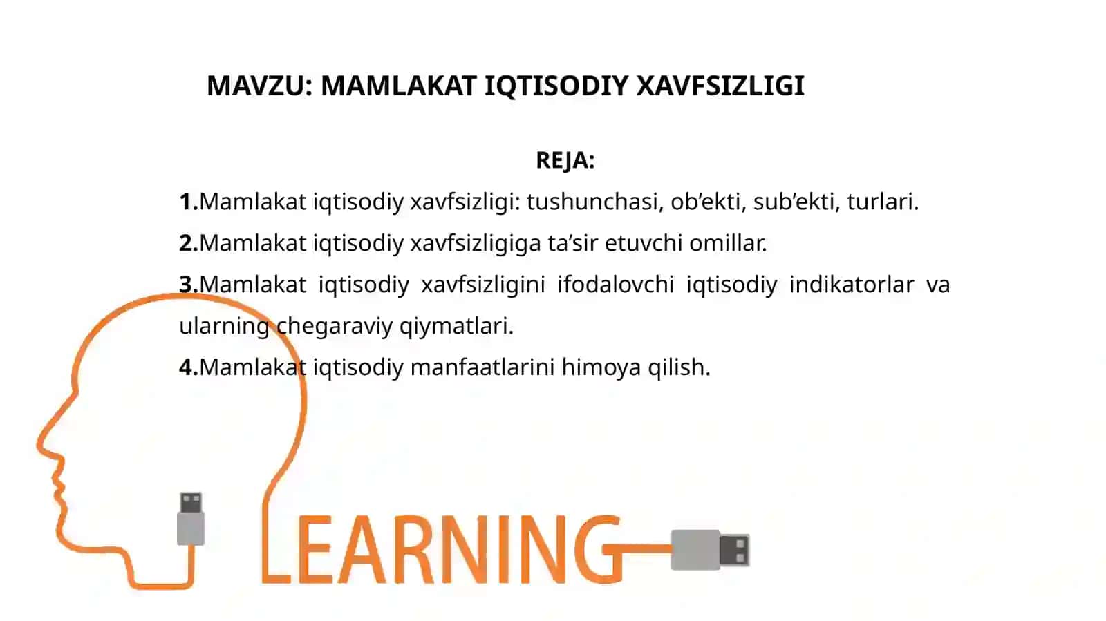 MAMLAKAT IQTISODIY XAVFSIZLIGI 2
