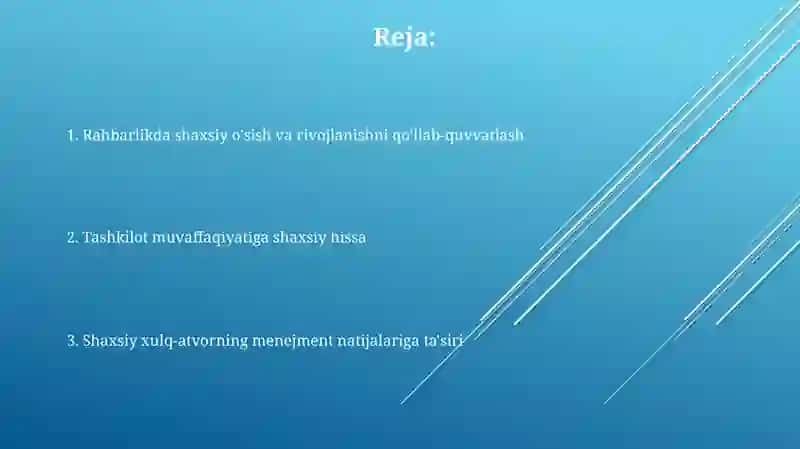 Menejmentning amaliy mashgʻulotda shaxslarning oʻrni 2