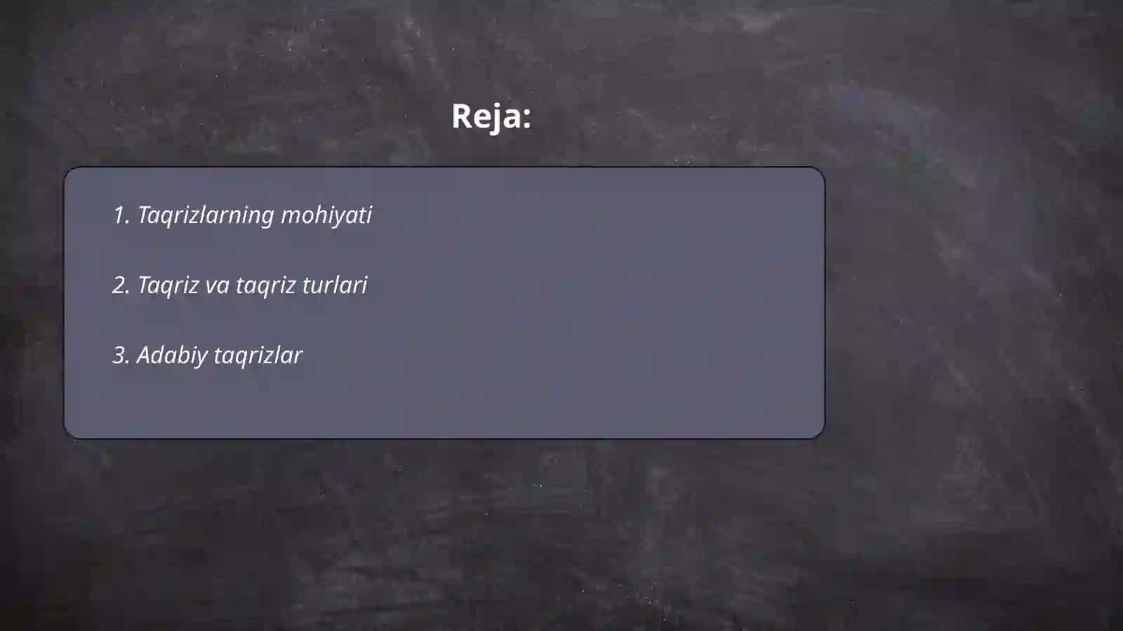 Taqriz va taqriz turlari 2