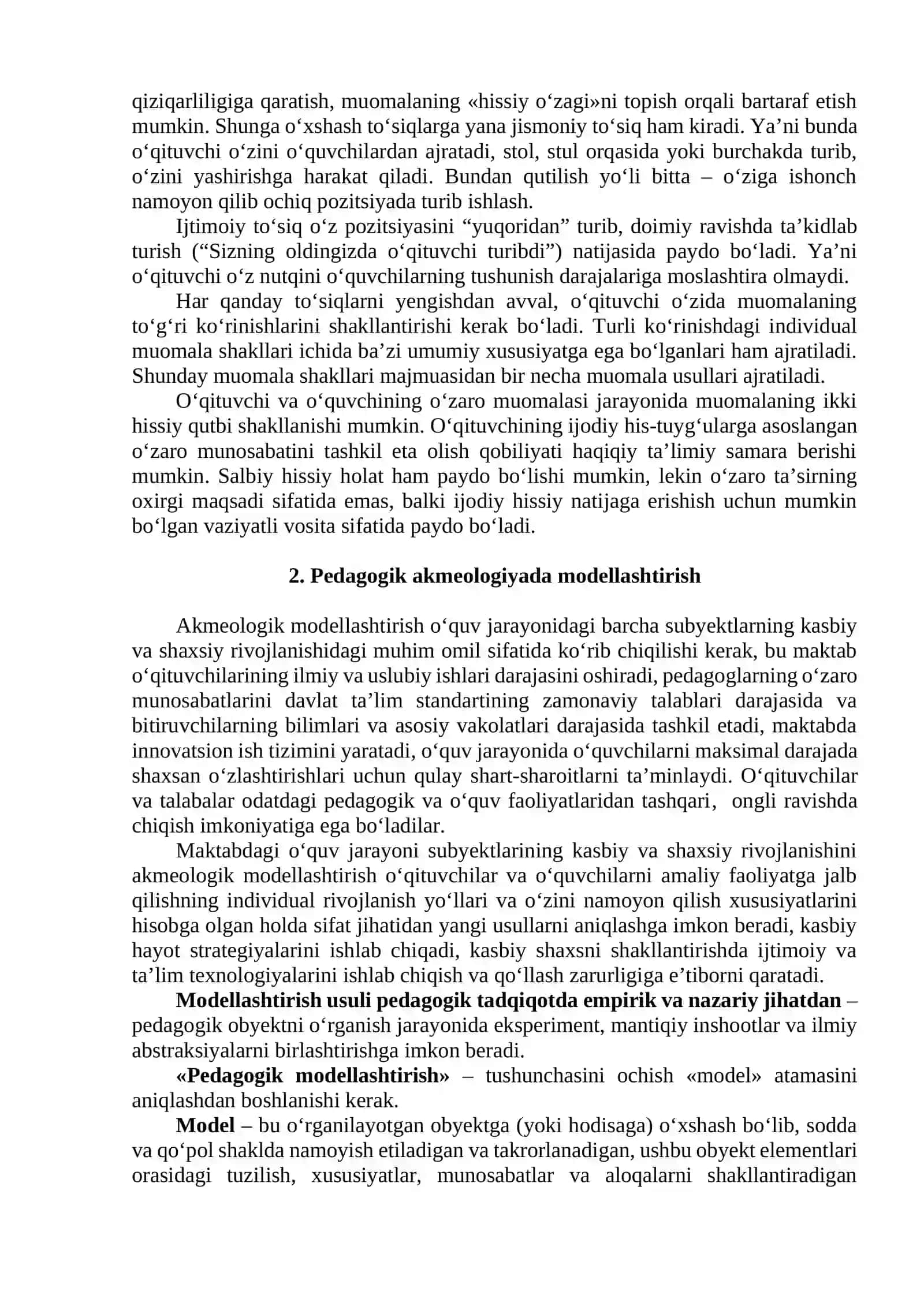 PEDAGOGIK AKMEOLOGIYADA MODELLASHTIRISH 2