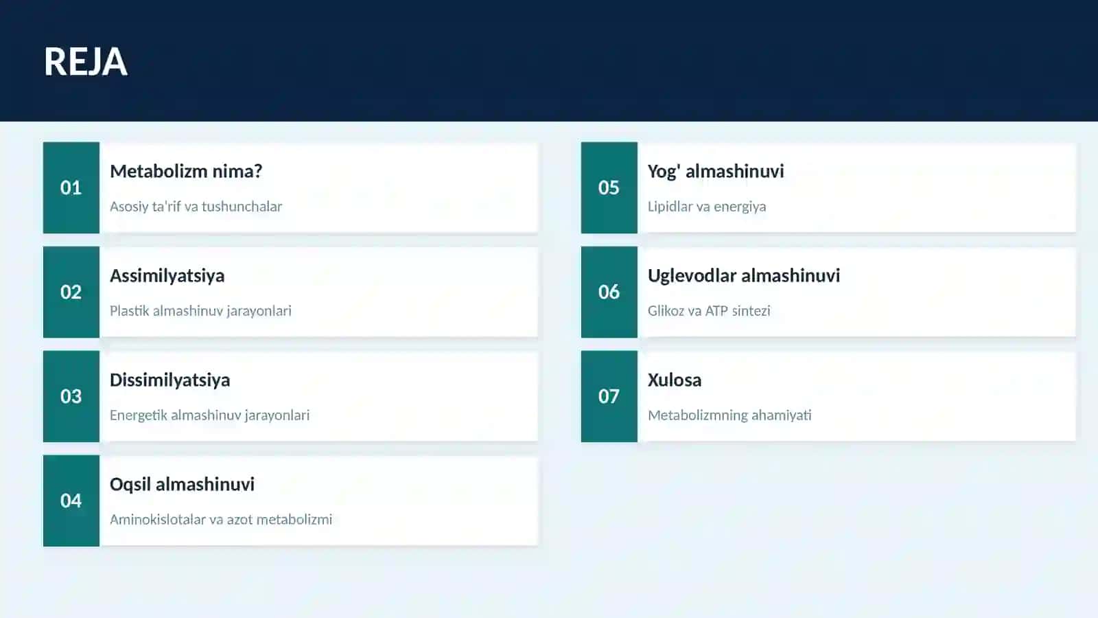 Odam organizmida moddalar almashinuvi 2