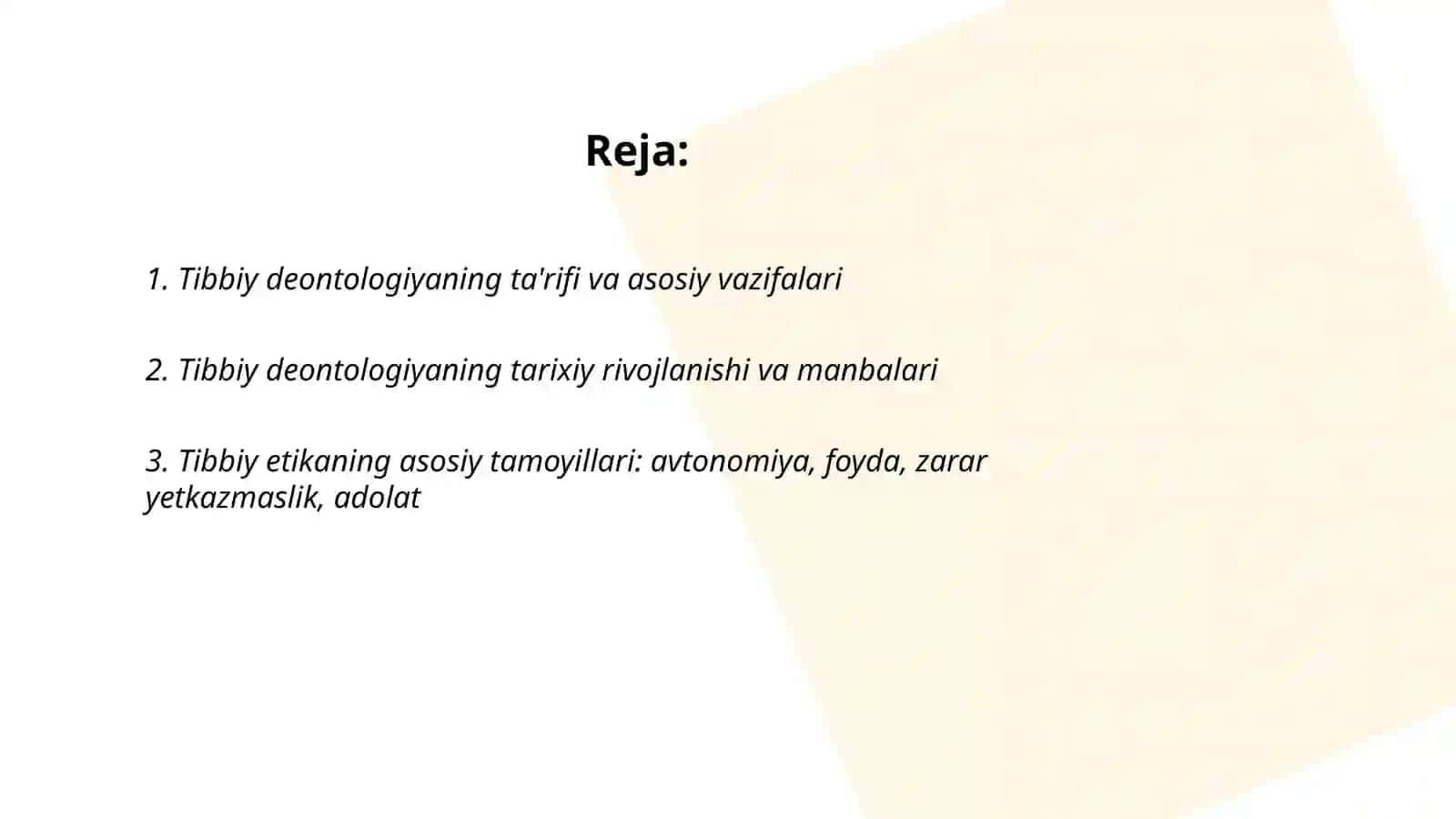 Tibbiy deontologiya asoslari 2