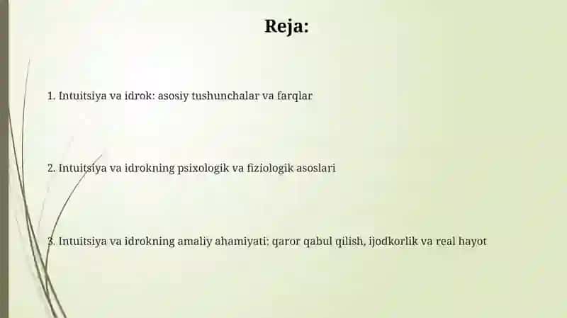 Sezgi va Idrok 2