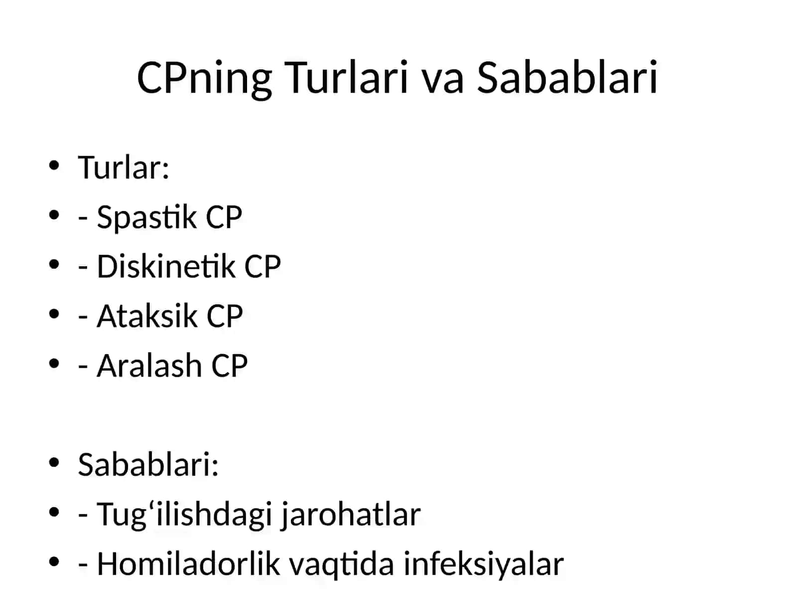 Bolalar Miya Falaji: Klinik Shakllari 2