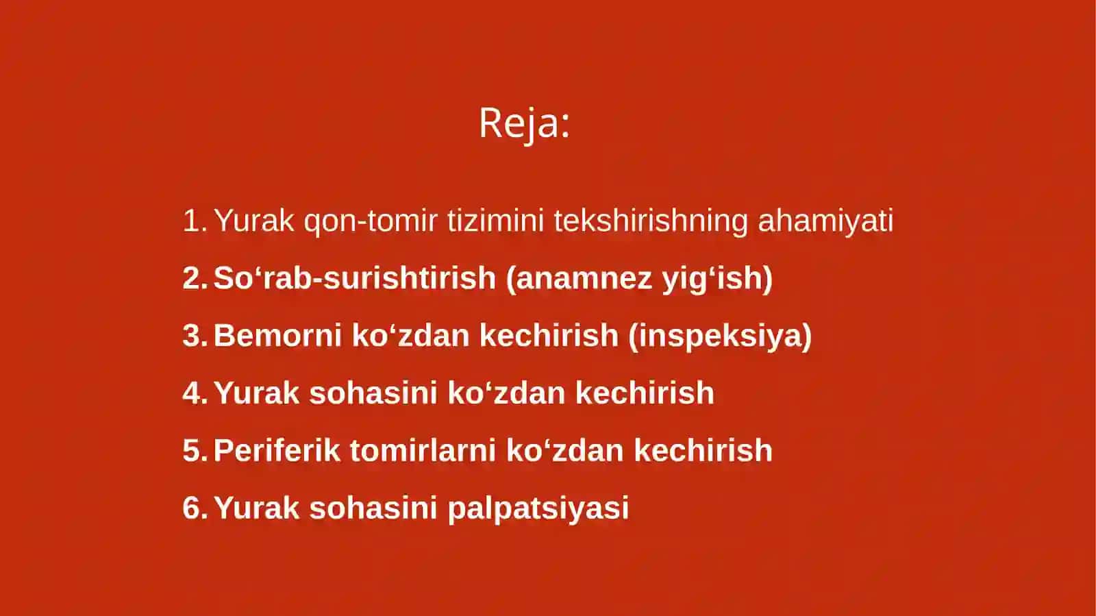 Yurak qon-tomir tizimi tekshirishning ahamiyati 2