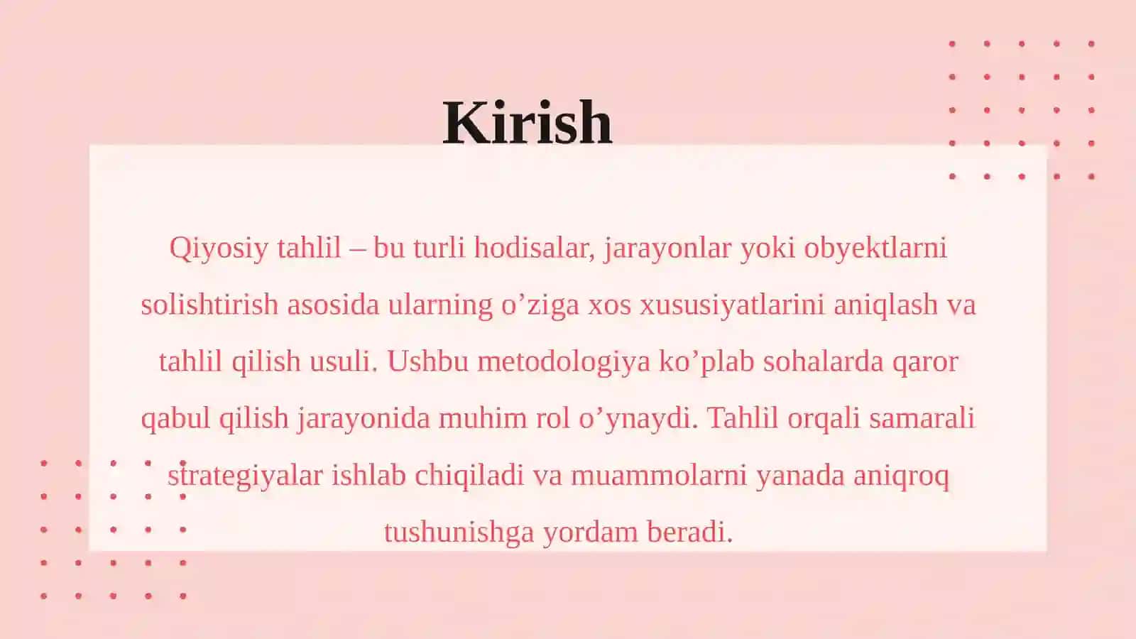Qiyosiy Tahlil 2