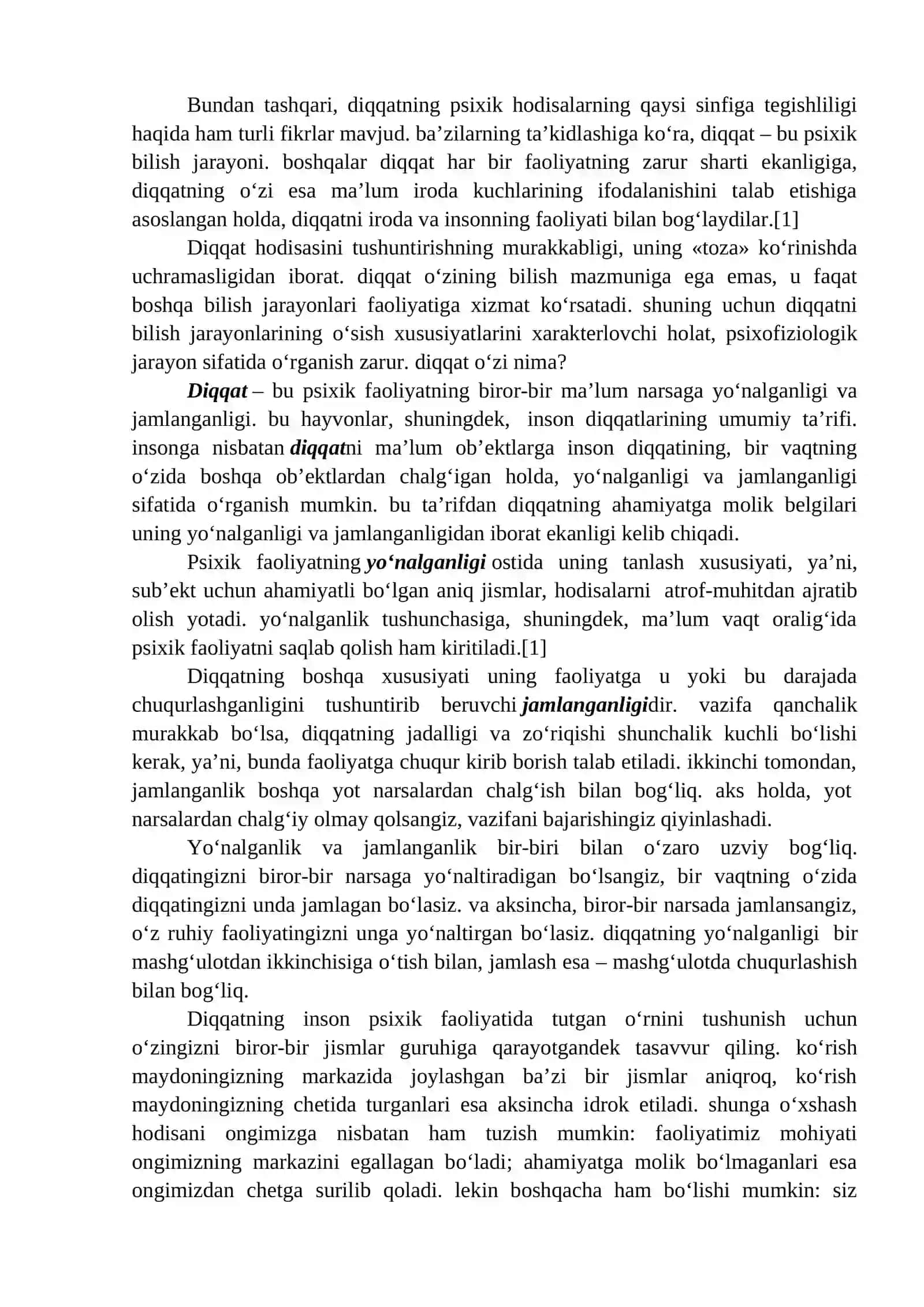 Diqqatning xossalari 2