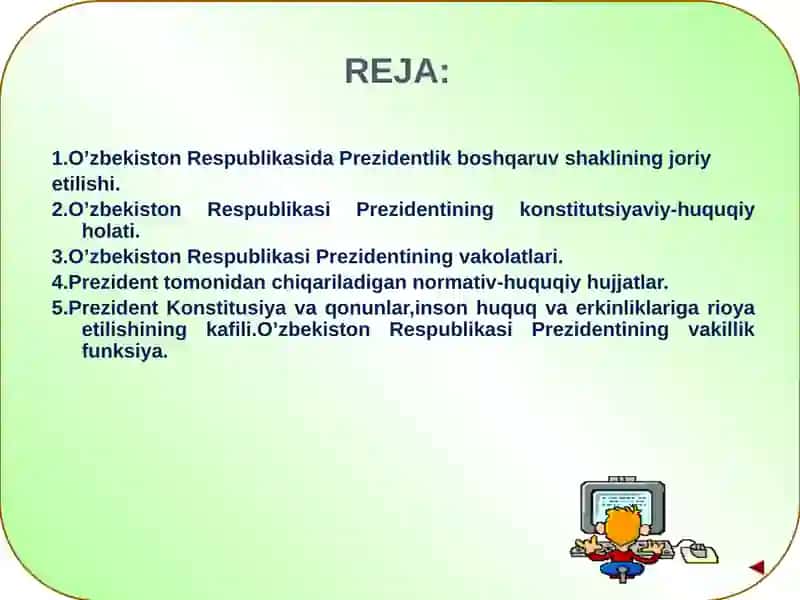 O‘zbekiston Respublikasida Prezidentlik instituti 2