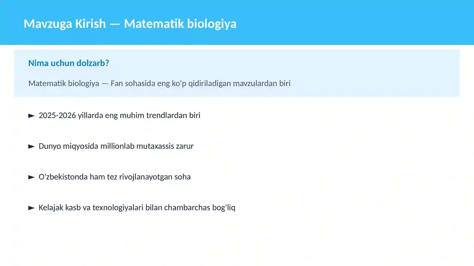 Matematik biologiya 2