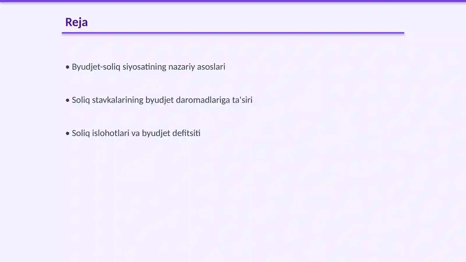 Byudjet soliq siyostining uyg’unligi 2