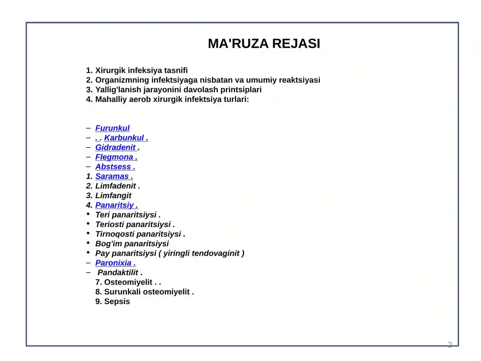 Nospetsifik xirurgik infektsiya 2