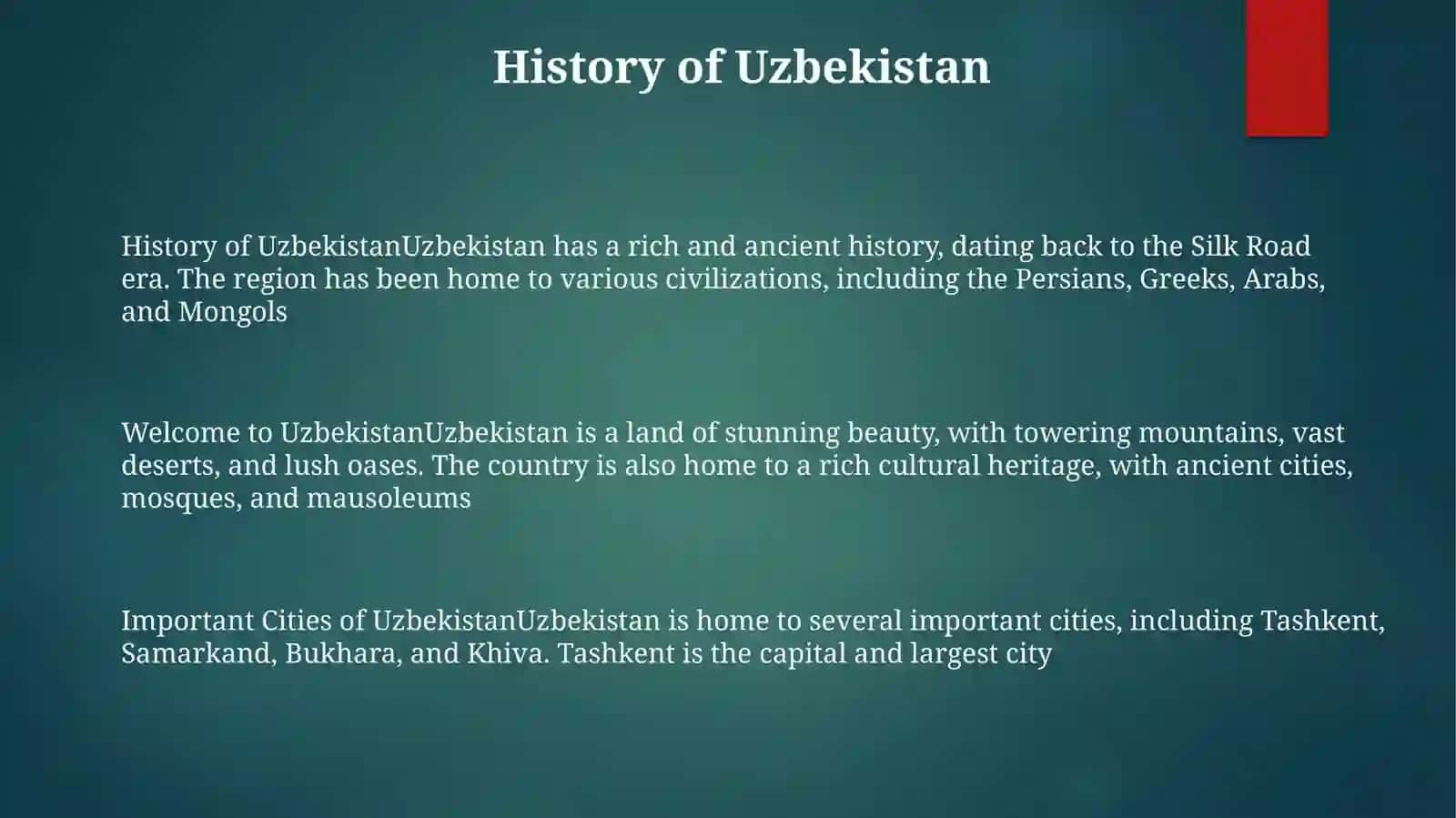 Important Cities of Uzbekistan 2