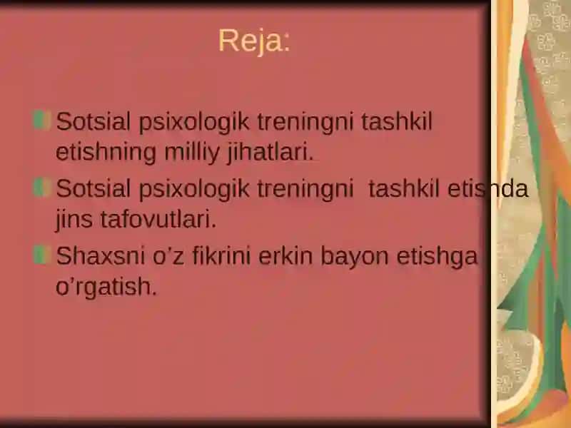 Sotsial psixologik trening 2