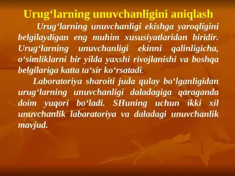 Urug‘larni tayyorlash usullari 2