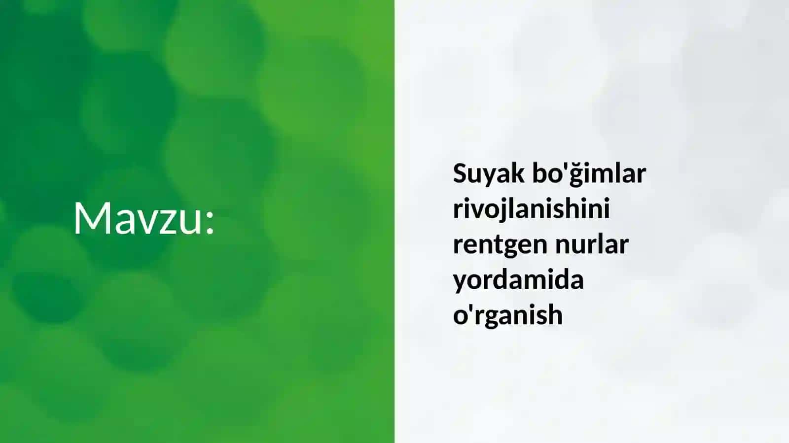 Suyak va bo‘g‘imlarning ontogenezi 2