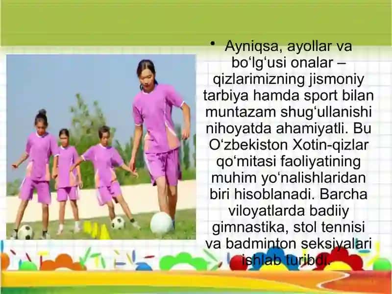 Ayollar sportida seleksiya xususiyatlari 2