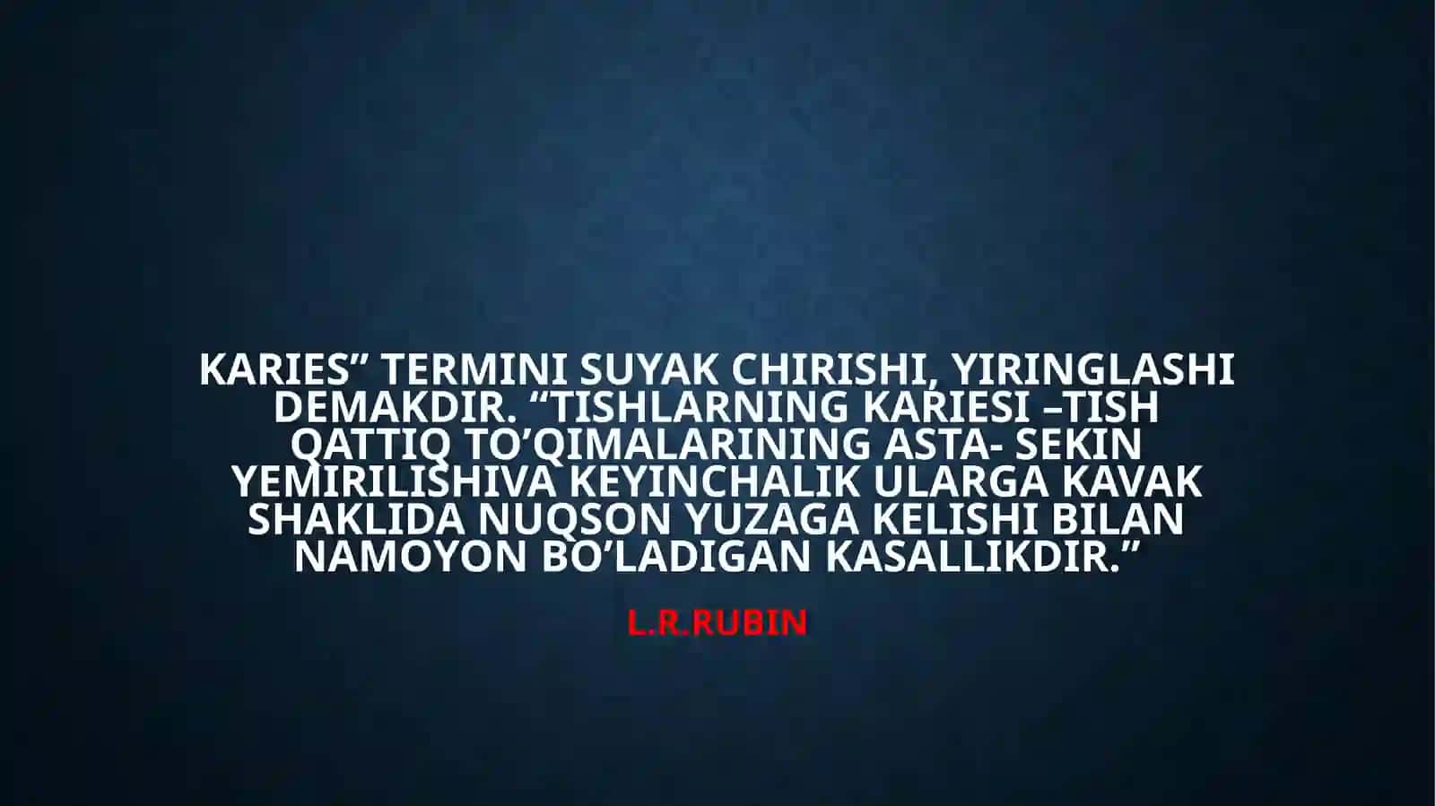 Kariesni umumiy davolash 2
