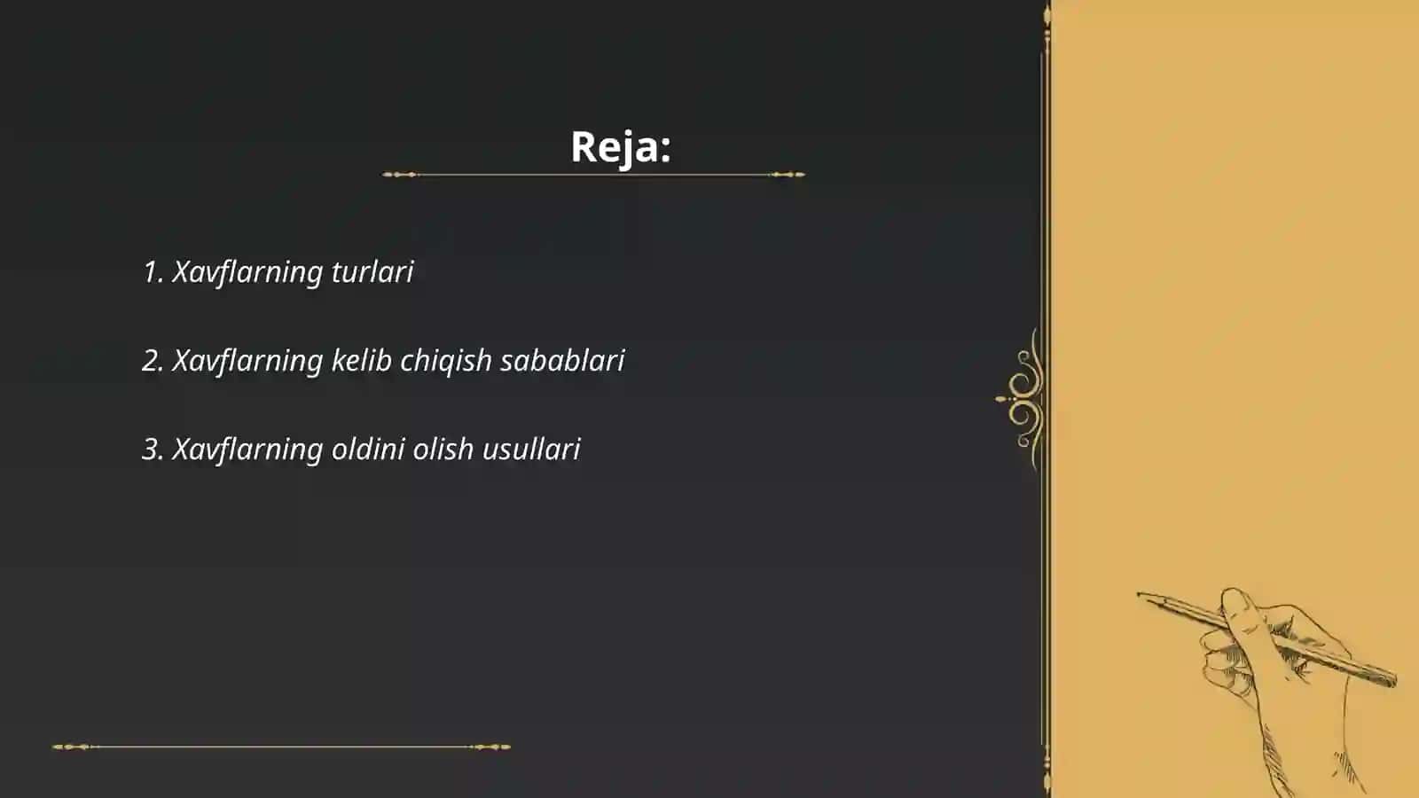 Xavflarning mohiyati 2