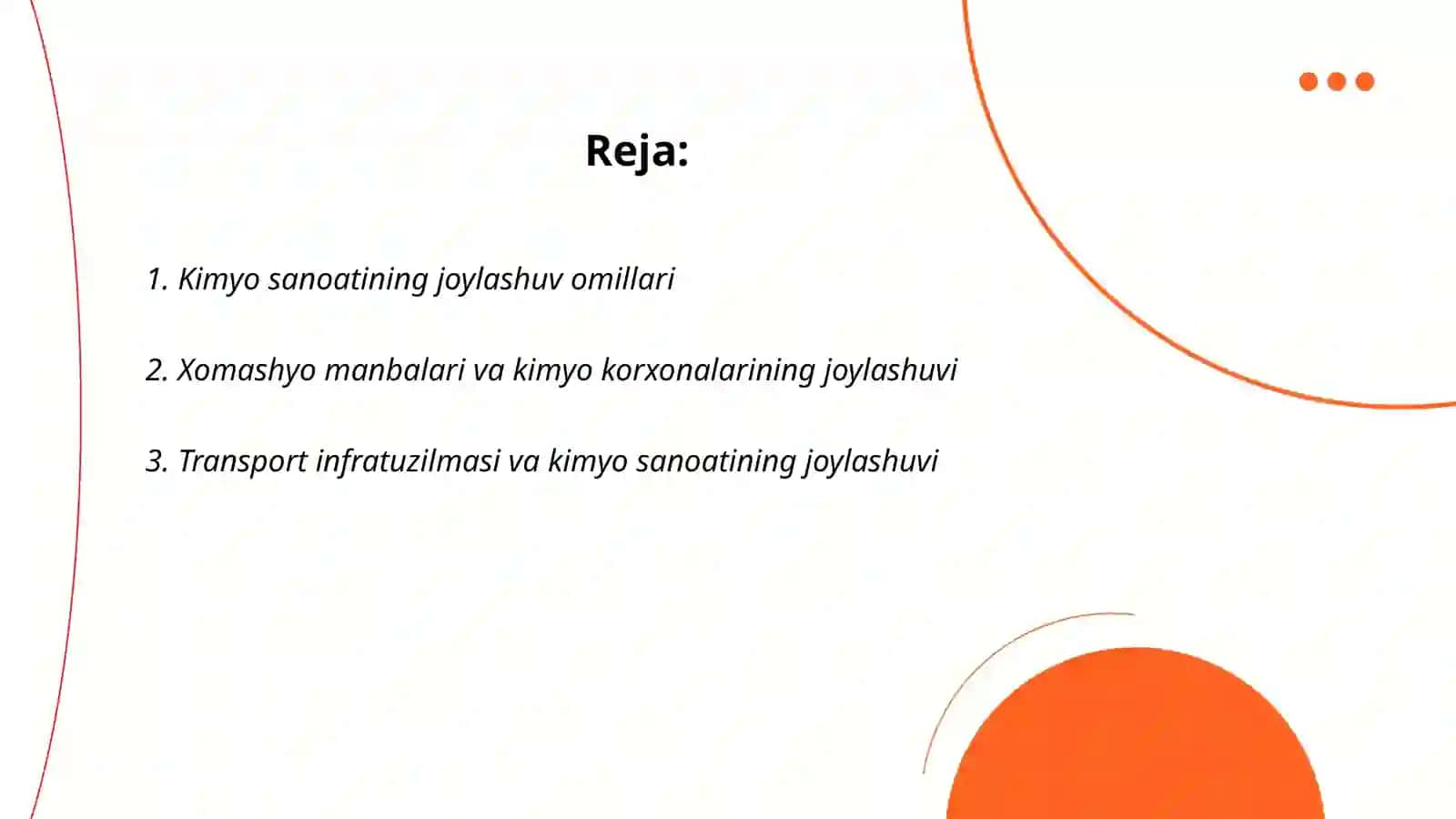 Sanoat tarmoqlarini joylashtirish. Kimyo sanoati 2