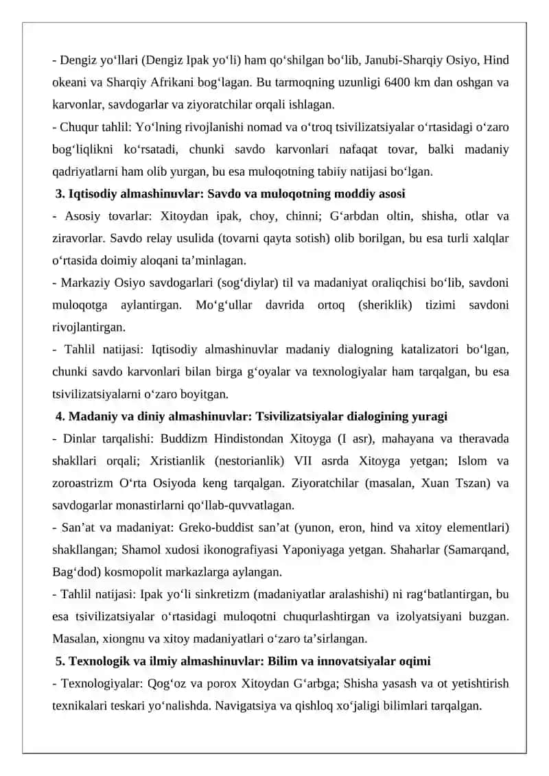 Buyuk Ipak yo‘li - muloqot yo‘li tezisi 2