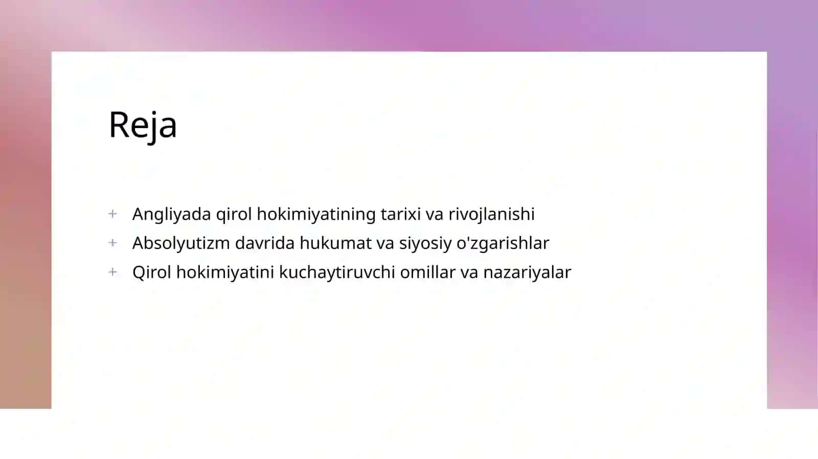 Angliyada qirol hokimiyatining kuchayishi. Absolyutizm 2