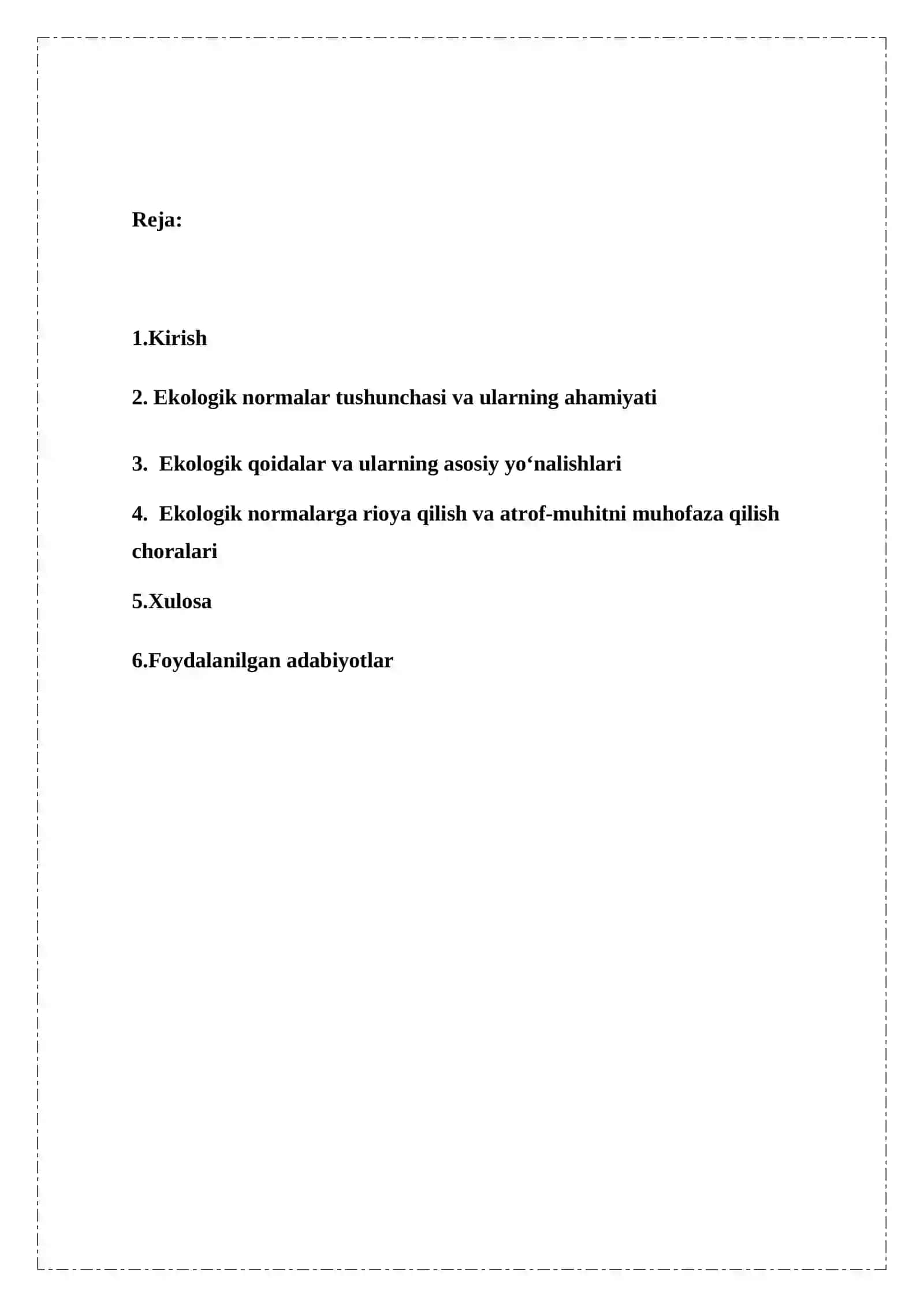 EKOLOGIK NORMALAR VA QOIDALAR 2