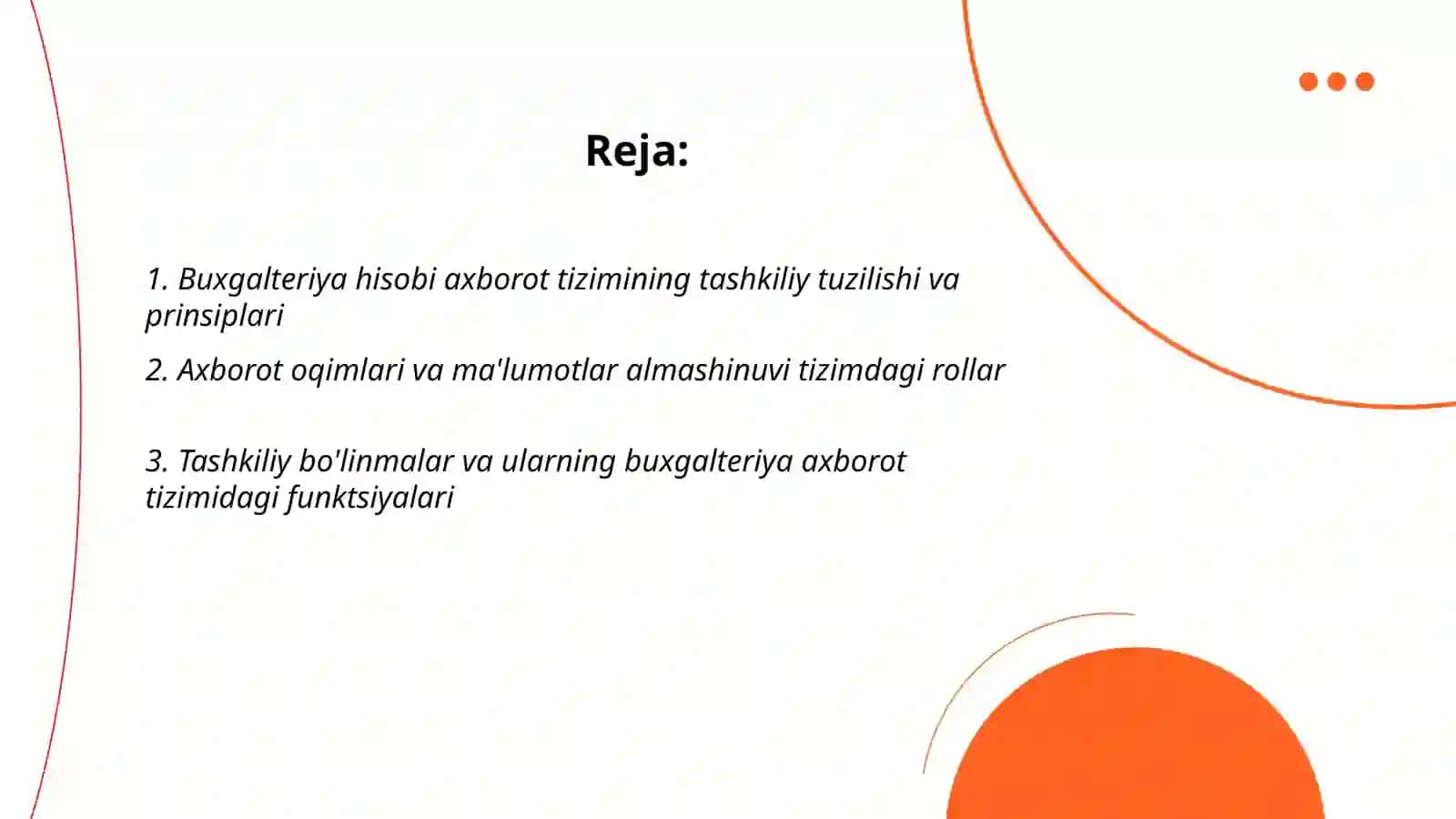 Buxgalteriya hisobi axborot tizimlarining tashkiliy tuzilishi 2