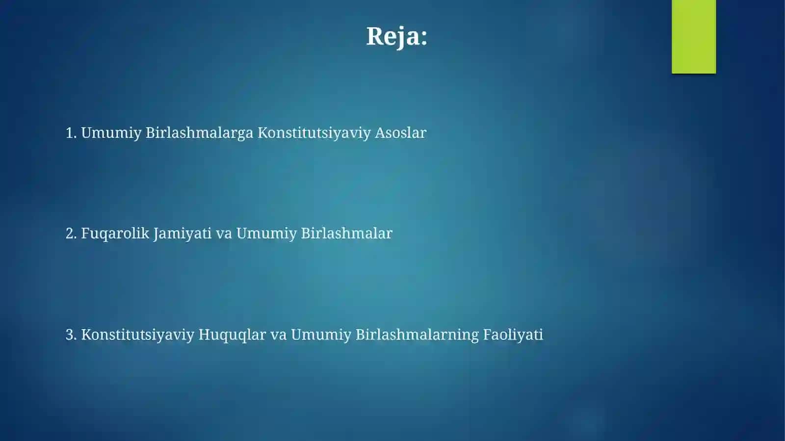 Jamoat birlashmalarining Konstitutsiyaviy asoslari 2