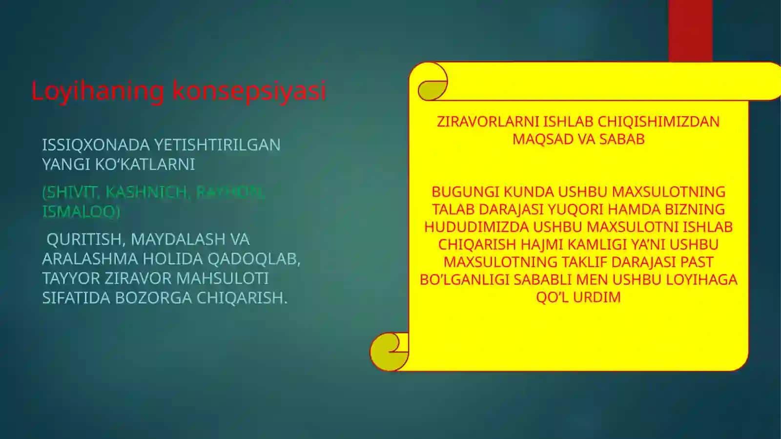 (100 millionlik loyiha ishi)  EKO-ZIRAVOR 2