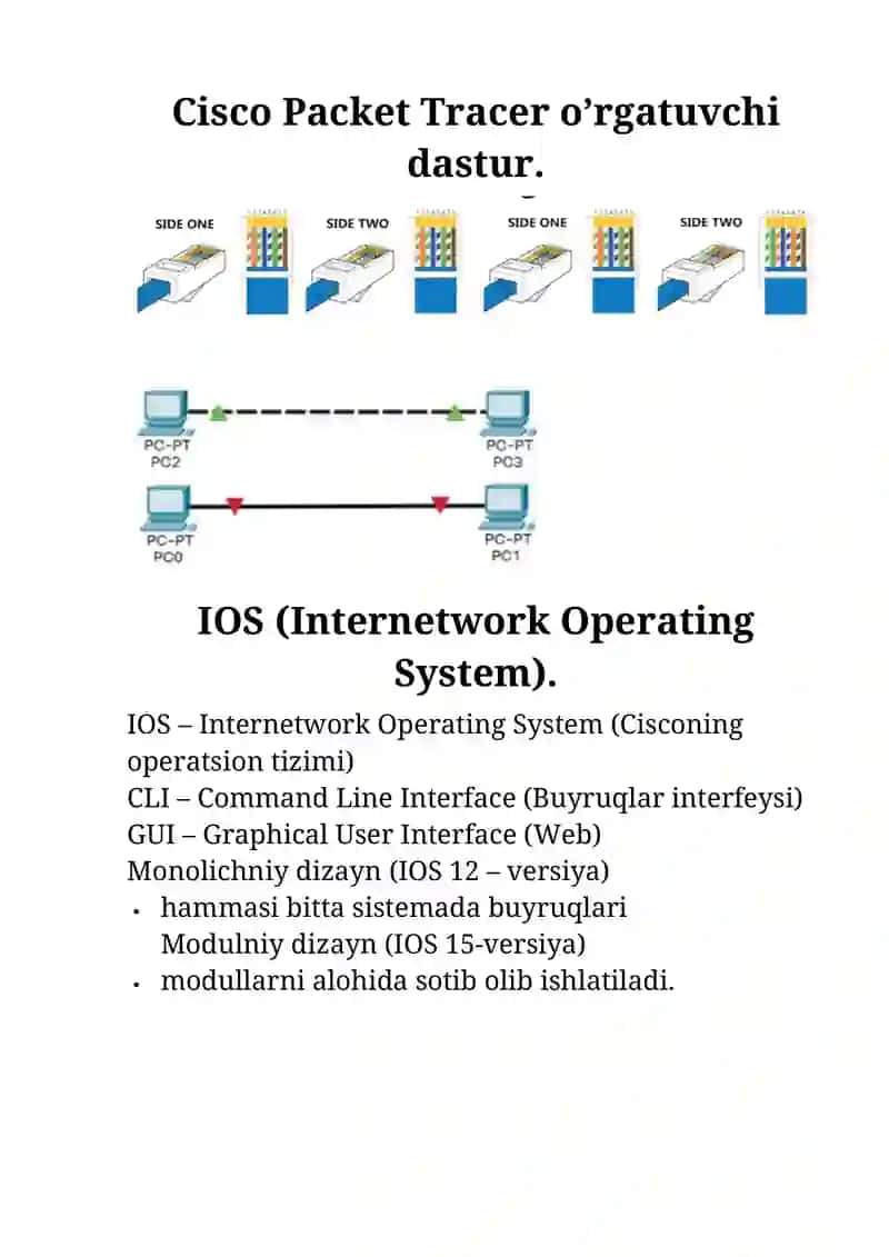 Cisco Packet Tracer dasturi, uning imkoniyatlari 2