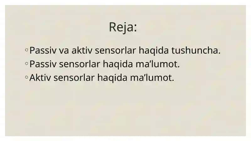 Passiv va aktiv sensorlar 2