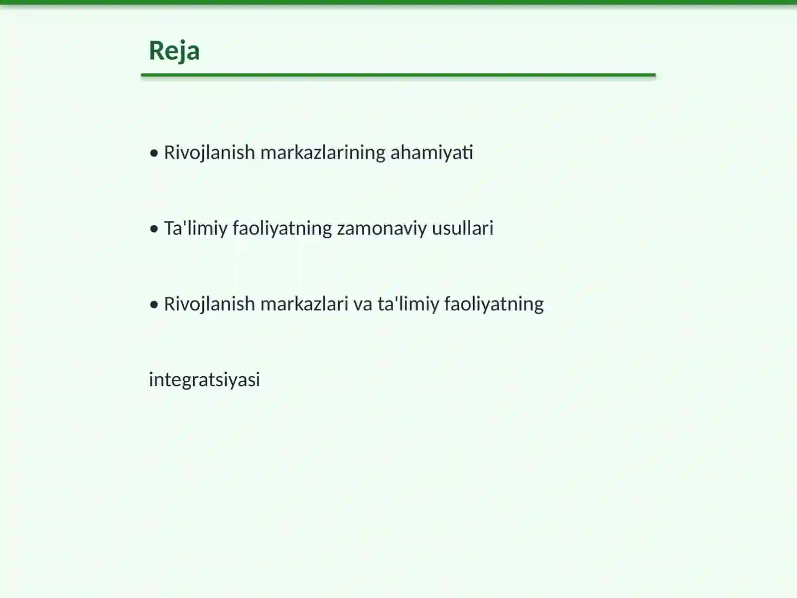 Rivojlanish markazlari va ta'limiy faoliyat 2