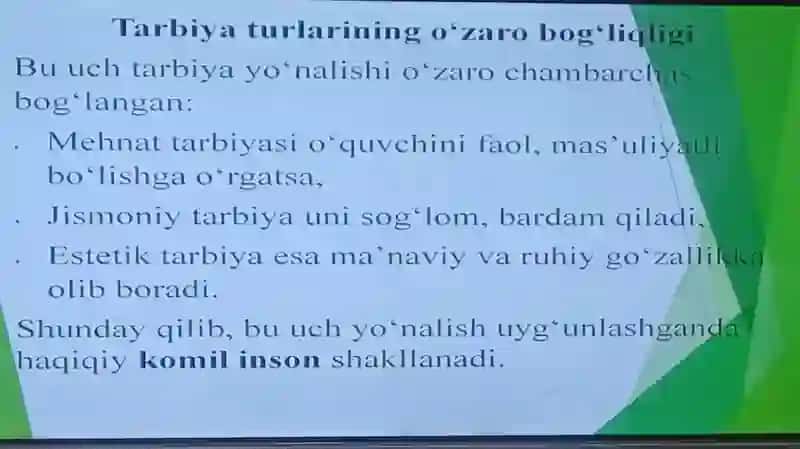 Oʻquvchilarning mehnat estetik jismoniy tarbiyasi 2