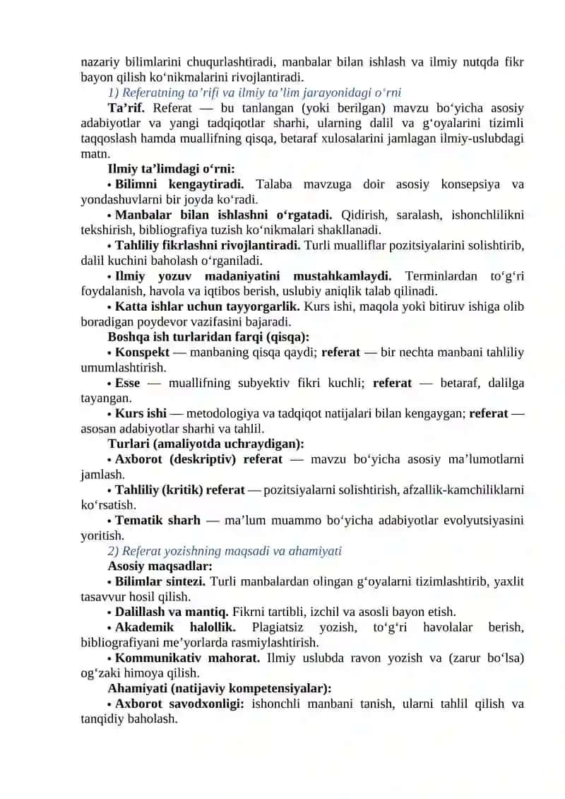 Referat yozish qoiqalari 2