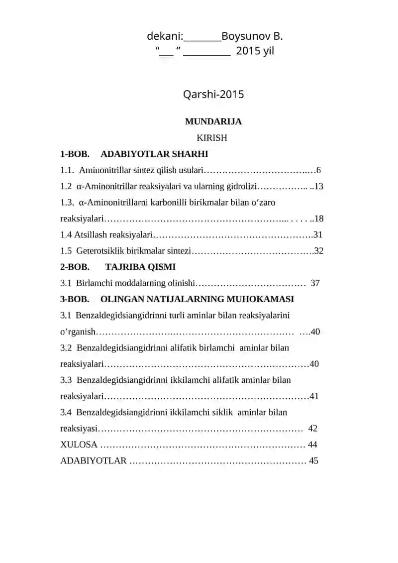 Benzaldegidsiangidrinni aromatik aminlar bilan reaksiyalarini o‘rganish 2
