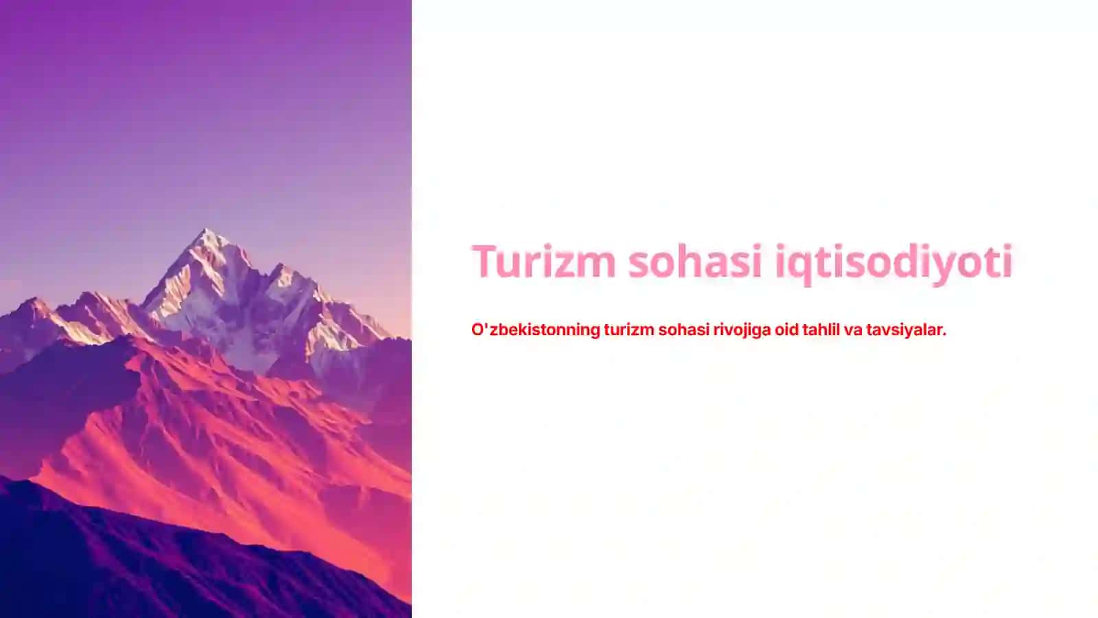 Turizm sohasi iqtisodiyoti 2