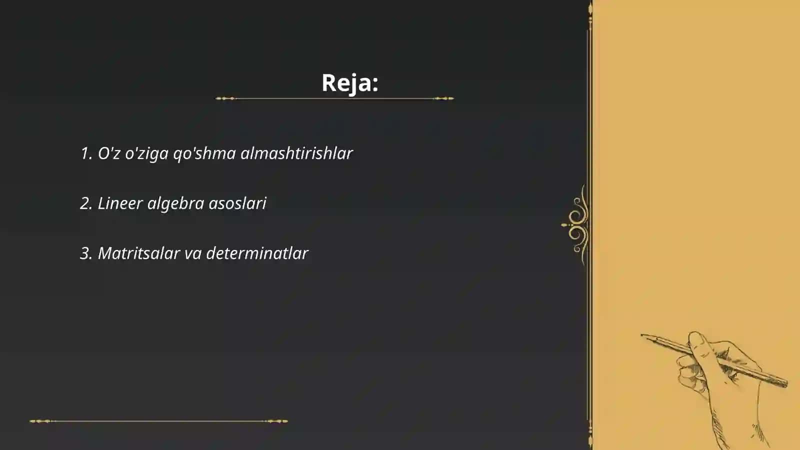 O'z-o'ziga qo'shma almashtirishlar 2