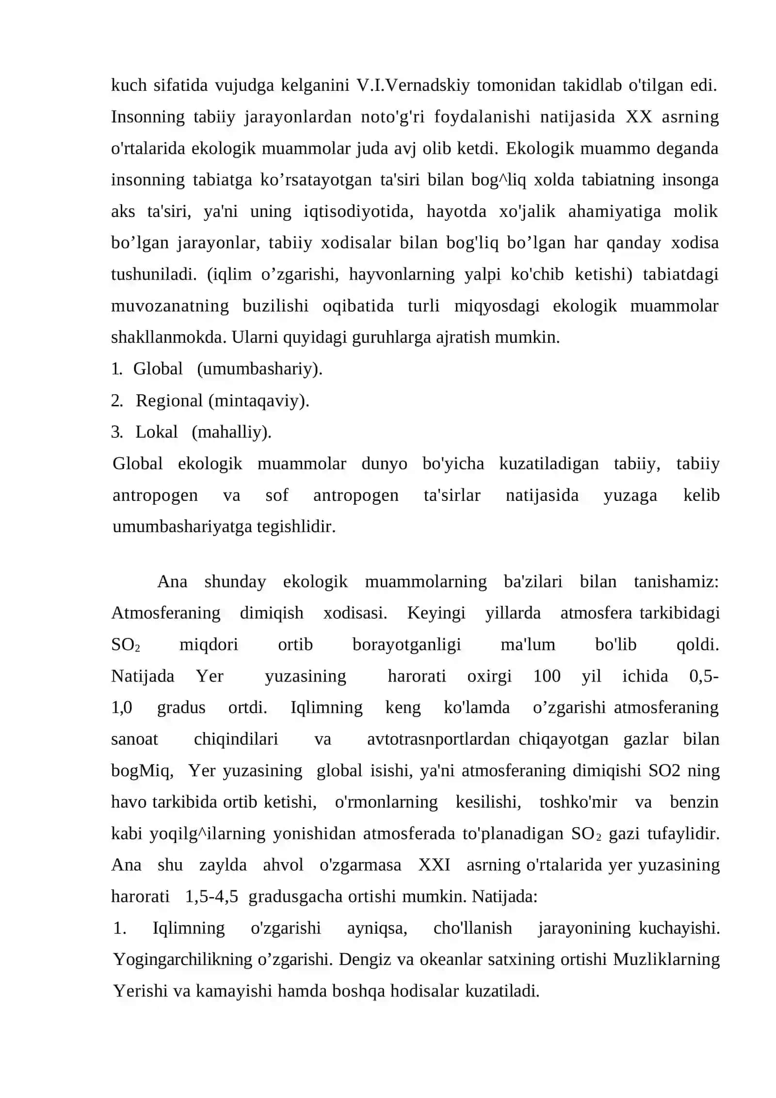 Hozirgi zamon ekologik muammolari 2