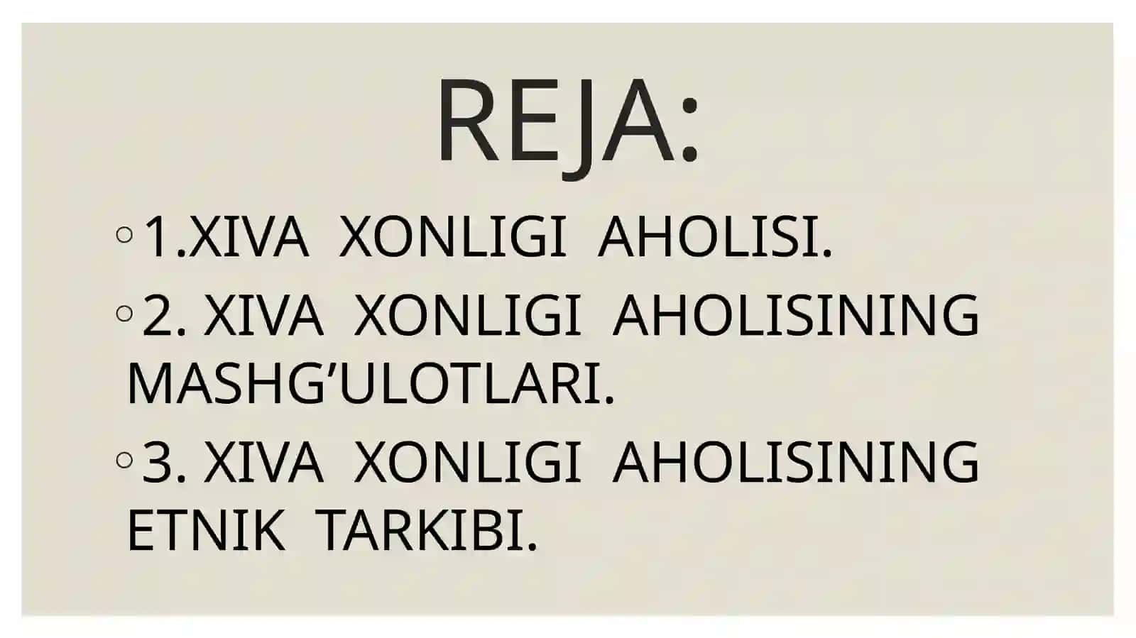 XIVA XONLIGI AHOLISI VA MASHG’ULOTLARI 2