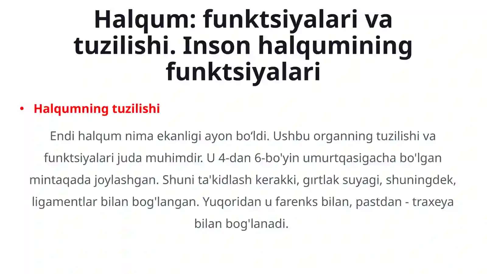 Halqum va oshqozon 2