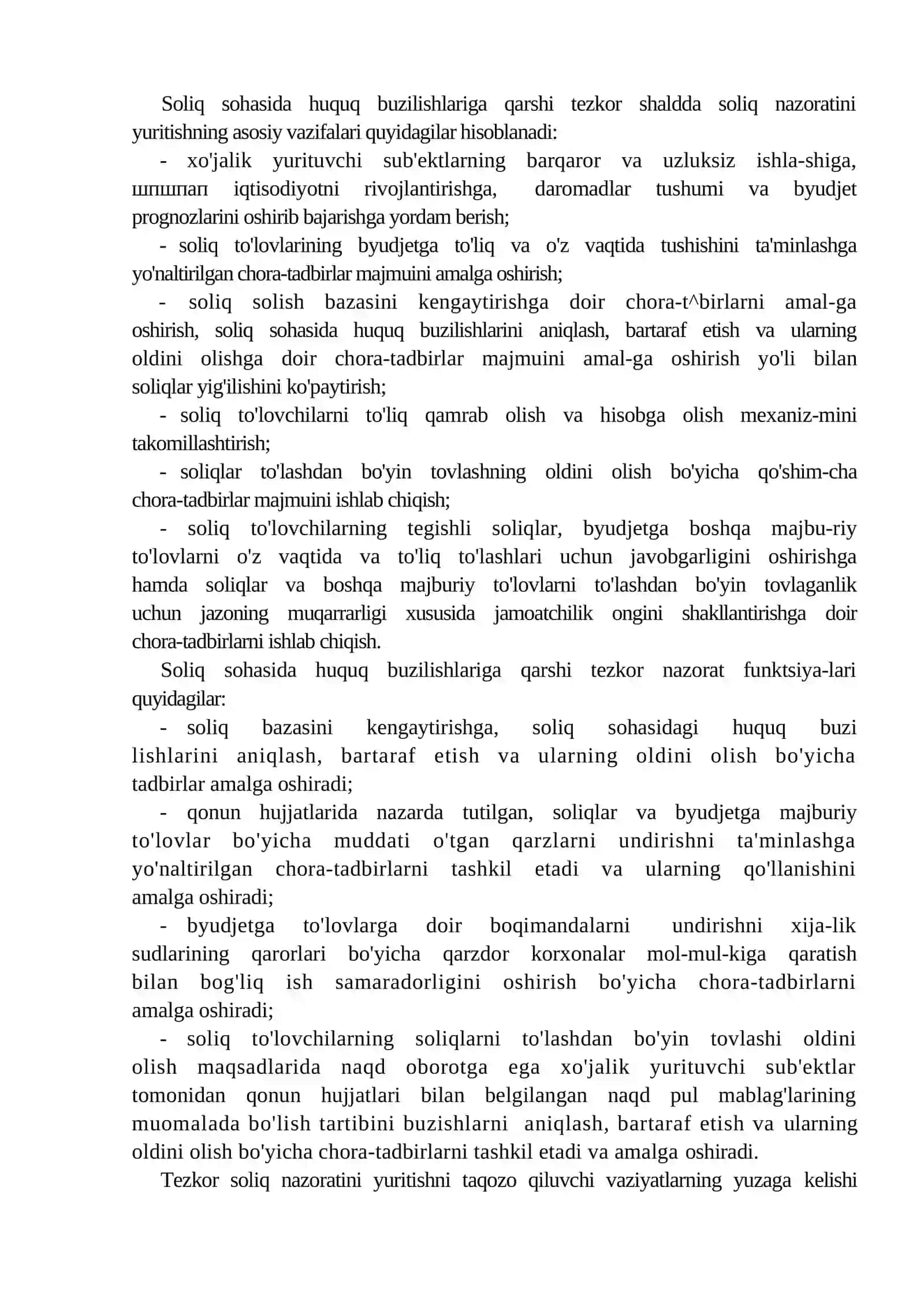 Soliq nazoratini tezkor shaklda yuritish tartibi 2