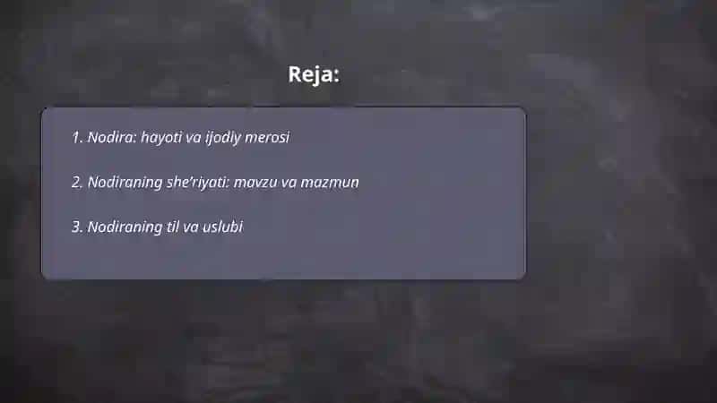 Nodira ijodiy merosi 2