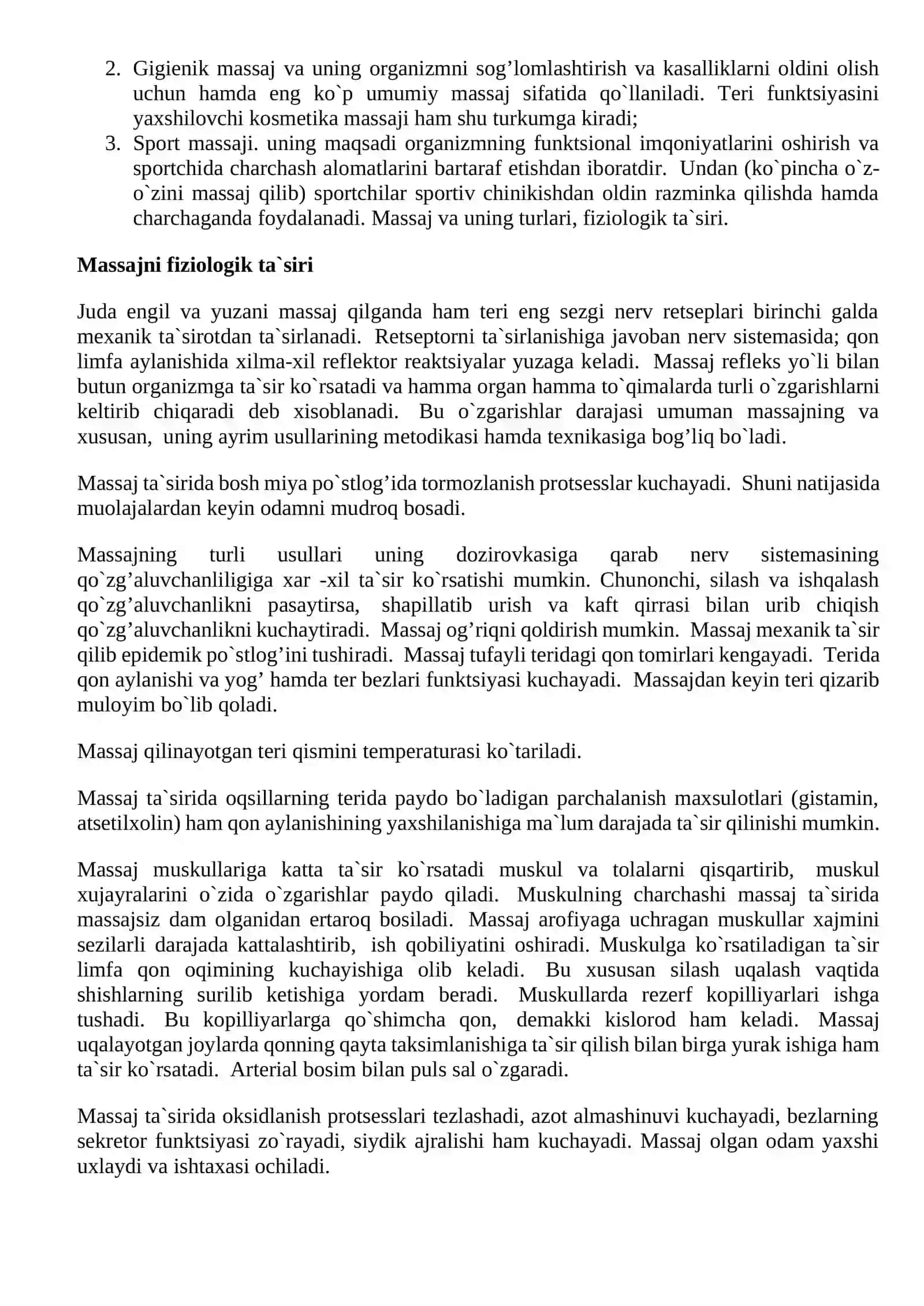 Tibbiy uqalash (massaj) 2