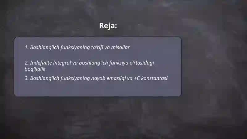Boshlanğich funksiya va aniq integral 2