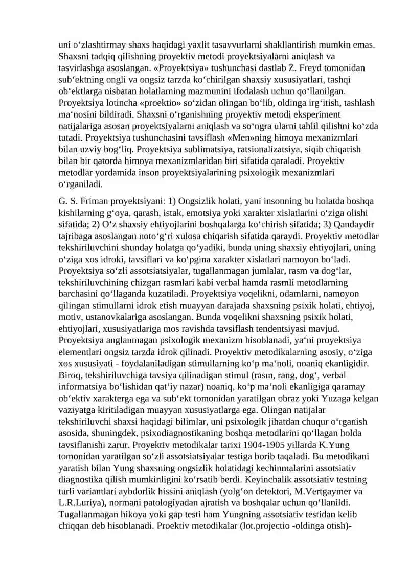 PROYEKTIV PSIXODIAGNOSTIKASI. 2