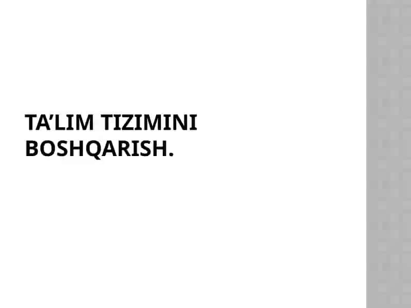 Ta’limtizimi boshqarish 2